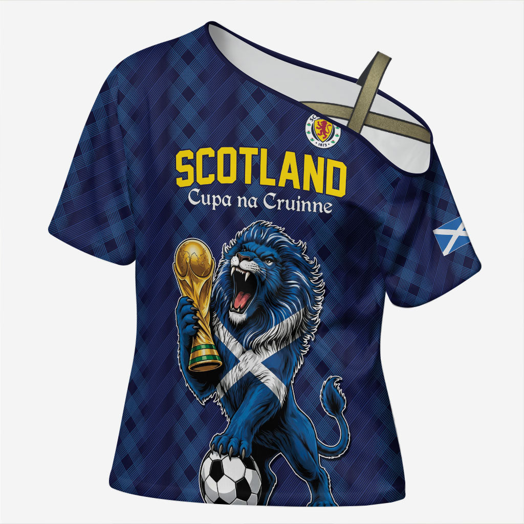 Custom World Football 2026 Scotland Cross Shoulder Shirt Scottish Tartan Cupa na Cruinne Glory