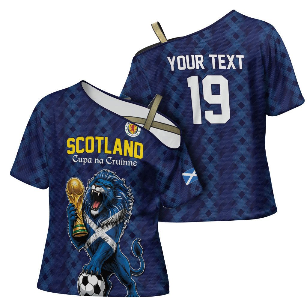 Custom World Football 2026 Scotland Cross Shoulder Shirt Scottish Tartan Cupa na Cruinne Glory