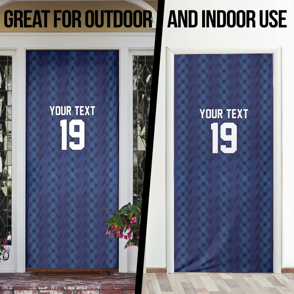 Custom World Football 2026 Scotland Door Cover Scottish Tartan Cupa na Cruinne Glory