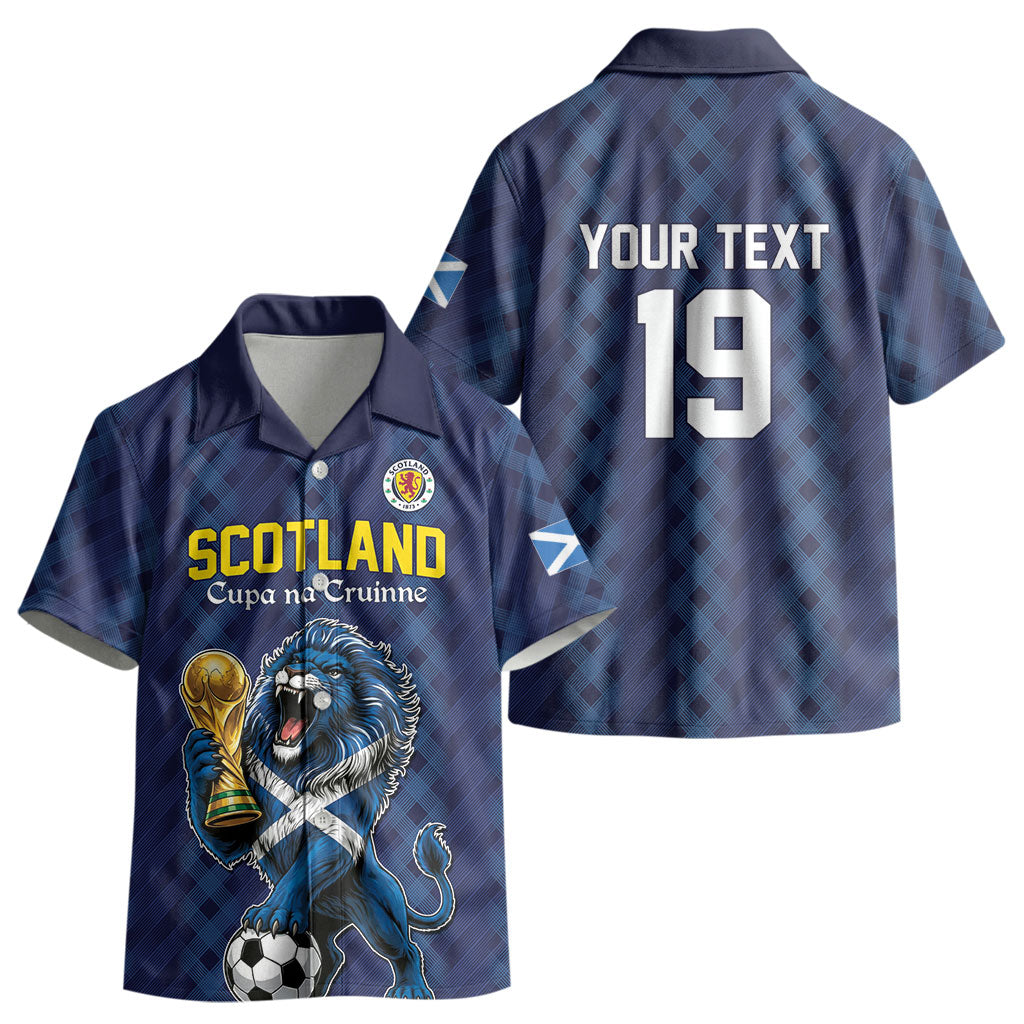 Custom World Football 2026 Scotland Kid Hawaiian Shirt Scottish Tartan Cupa na Cruinne Glory LT19