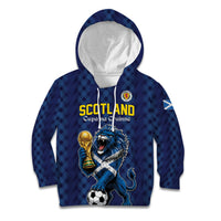 Custom World Football 2026 Scotland Kid Hoodie Scottish Tartan Cupa na Cruinne Glory