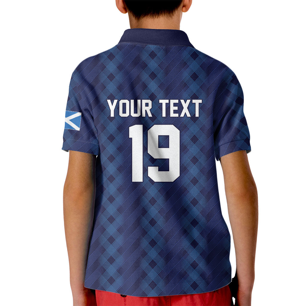 Custom World Football 2026 Scotland Kid Polo Shirt Scottish Tartan Cupa na Cruinne Glory