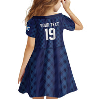 Custom World Football 2026 Scotland Kid Short Sleeve Dress Scottish Tartan Cupa na Cruinne Glory