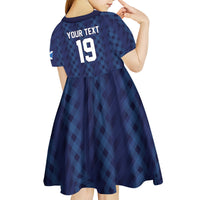 Custom World Football 2026 Scotland Kid Short Sleeve Dress Scottish Tartan Cupa na Cruinne Glory