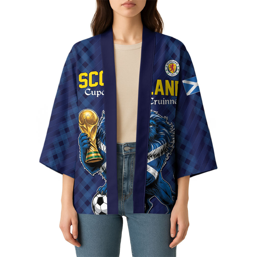 Custom World Football 2026 Scotland Kimono Scottish Tartan Cupa na Cruinne Glory