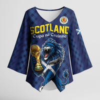Custom World Football 2026 Scotland Kimono Sleeve Blouse Scottish Tartan Cupa na Cruinne Glory
