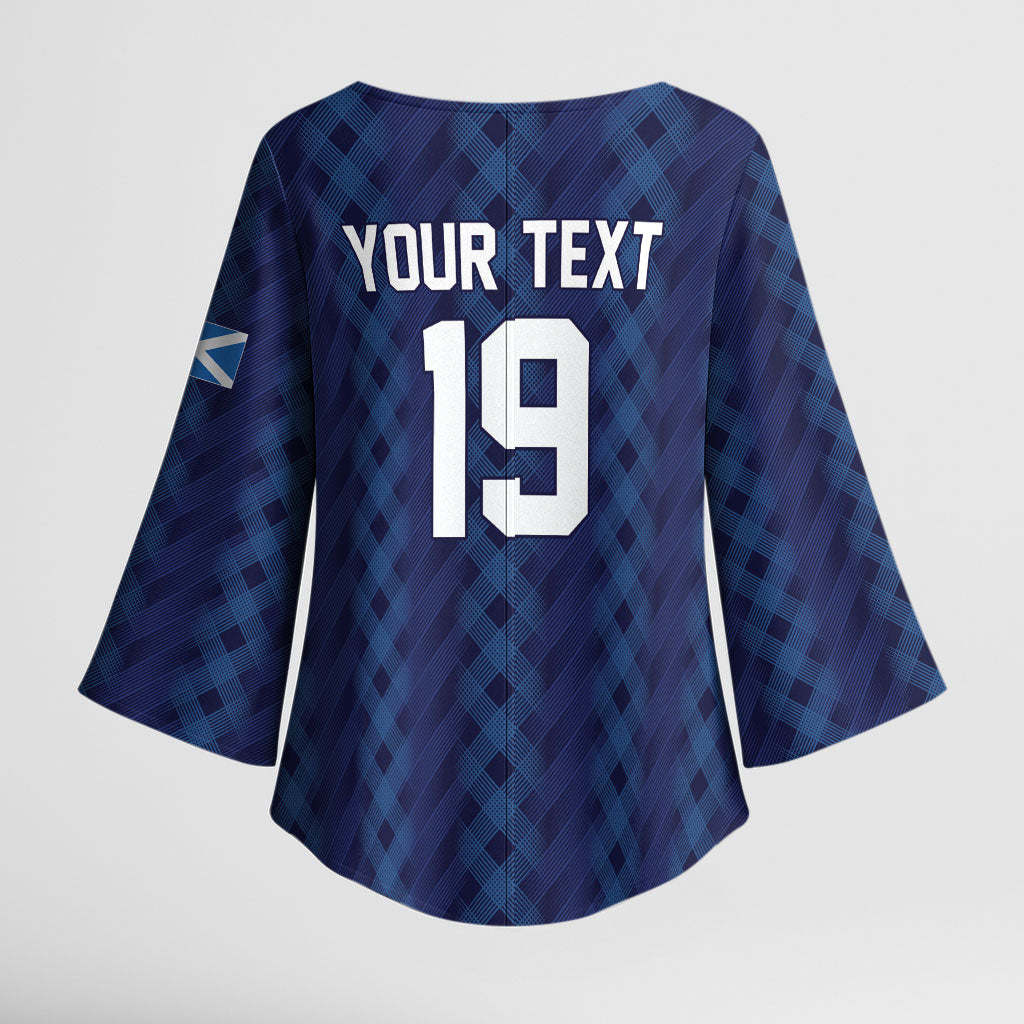 Custom World Football 2026 Scotland Kimono Sleeve Blouse Scottish Tartan Cupa na Cruinne Glory