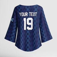 Custom World Football 2026 Scotland Kimono Sleeve Blouse Scottish Tartan Cupa na Cruinne Glory