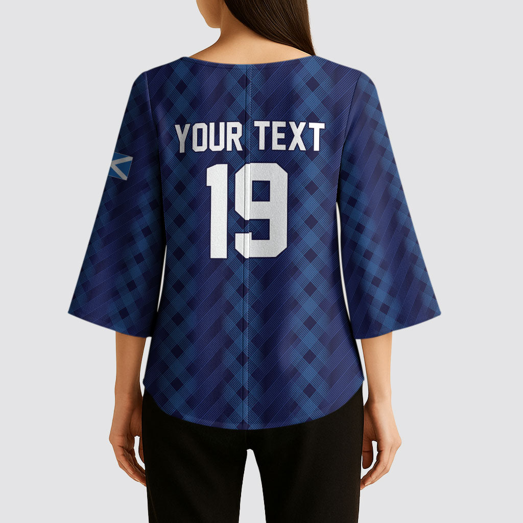 Custom World Football 2026 Scotland Kimono Sleeve Blouse Scottish Tartan Cupa na Cruinne Glory