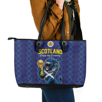 World Football 2026 Scotland Leather Tote Bag Scottish Tartan Cupa na Cruinne Glory