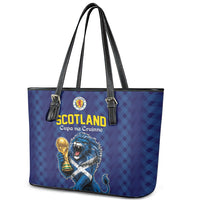 World Football 2026 Scotland Leather Tote Bag Scottish Tartan Cupa na Cruinne Glory