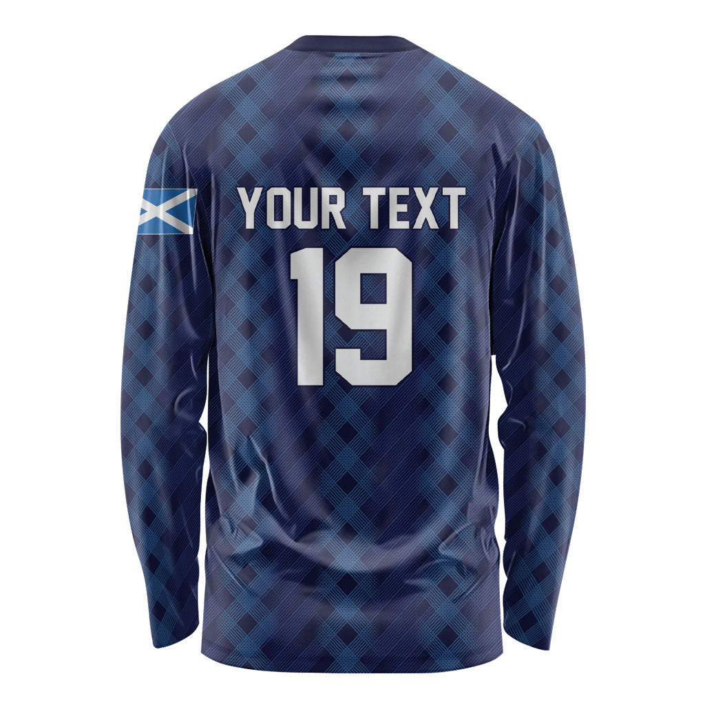 Custom World Football 2026 Scotland Long Sleeve Shirt Scottish Tartan Cupa na Cruinne Glory