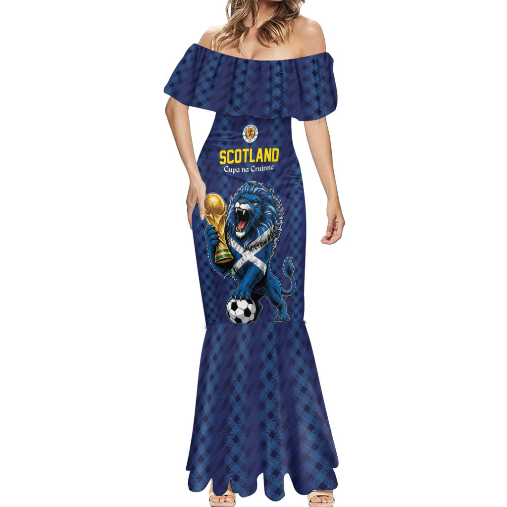 Custom World Football 2026 Scotland Mermaid Dress Scottish Tartan Cupa na Cruinne Glory