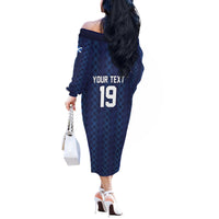 Custom World Football 2026 Scotland Off The Shoulder Long Sleeve Dress Scottish Tartan Cupa na Cruinne Glory