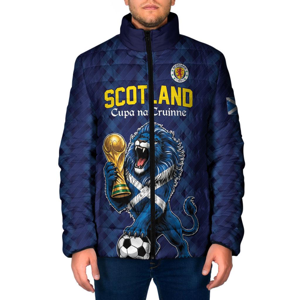Custom World Football 2026 Scotland Padded Jacket Scottish Tartan Cupa na Cruinne Glory