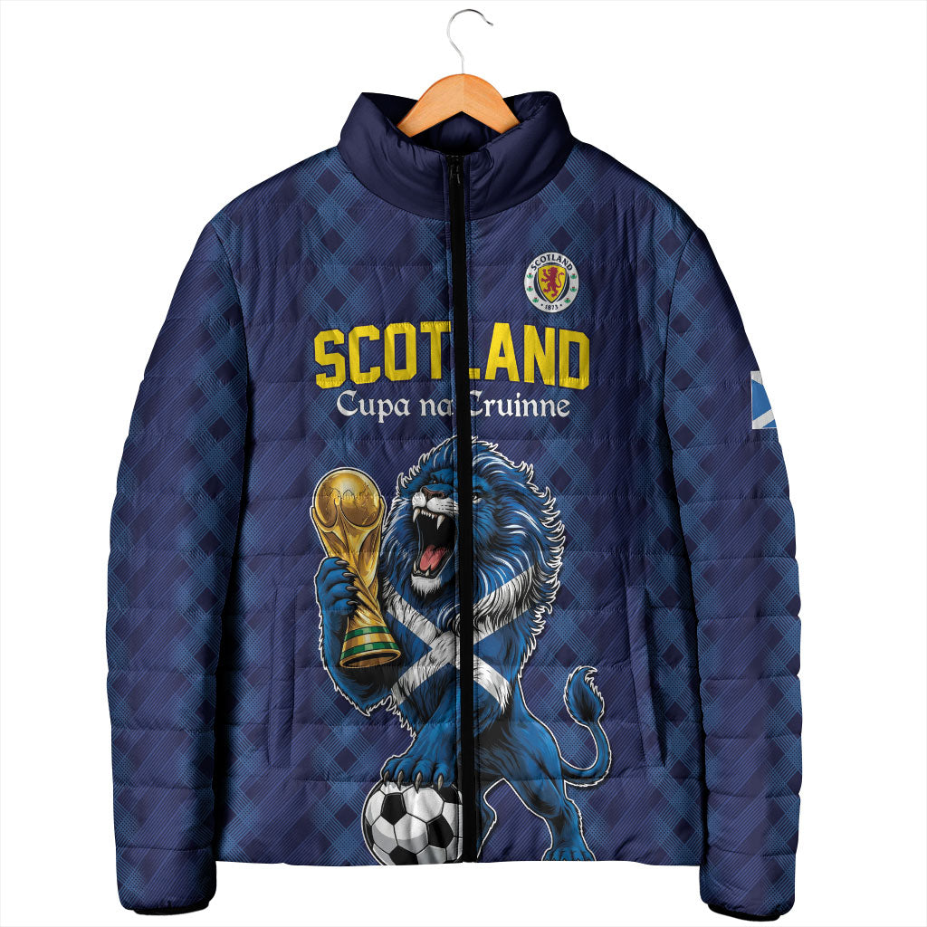 Custom World Football 2026 Scotland Padded Jacket Scottish Tartan Cupa na Cruinne Glory