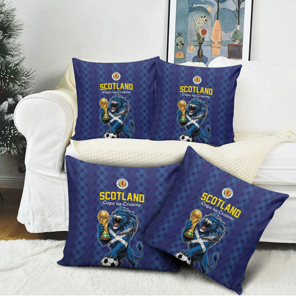 World Football 2026 Scotland Pillow Cover Scottish Tartan Cupa na Cruinne Glory
