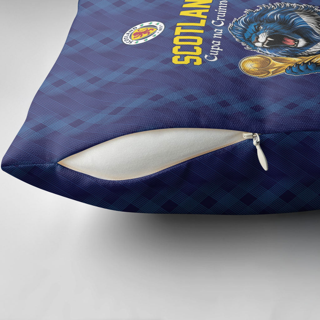 World Football 2026 Scotland Pillow Cover Scottish Tartan Cupa na Cruinne Glory