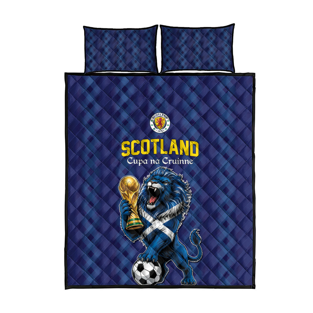 World Football 2026 Scotland Quilt Bed Set Scottish Tartan Cupa na Cruinne Glory