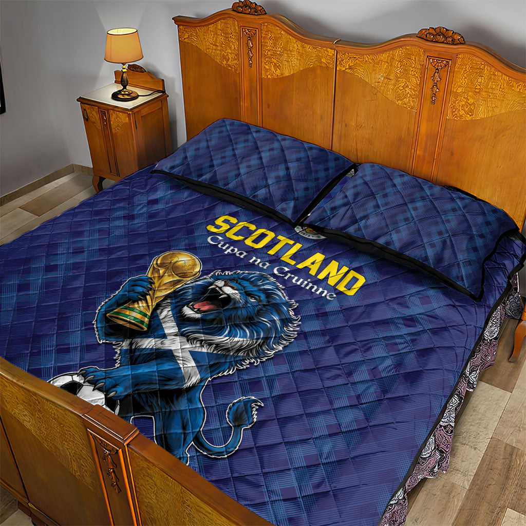 World Football 2026 Scotland Quilt Bed Set Scottish Tartan Cupa na Cruinne Glory