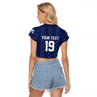Custom World Football 2026 Scotland Raglan Cropped T Shirt Scottish Tartan Cupa na Cruinne Glory