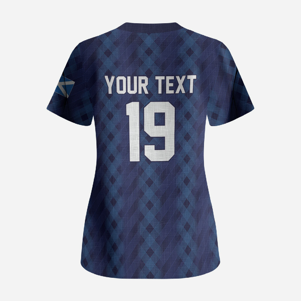 Custom World Football 2026 Scotland Scrub Top Scottish Tartan Cupa na Cruinne Glory