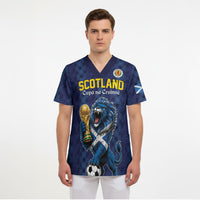 Custom World Football 2026 Scotland Scrub Top Scottish Tartan Cupa na Cruinne Glory