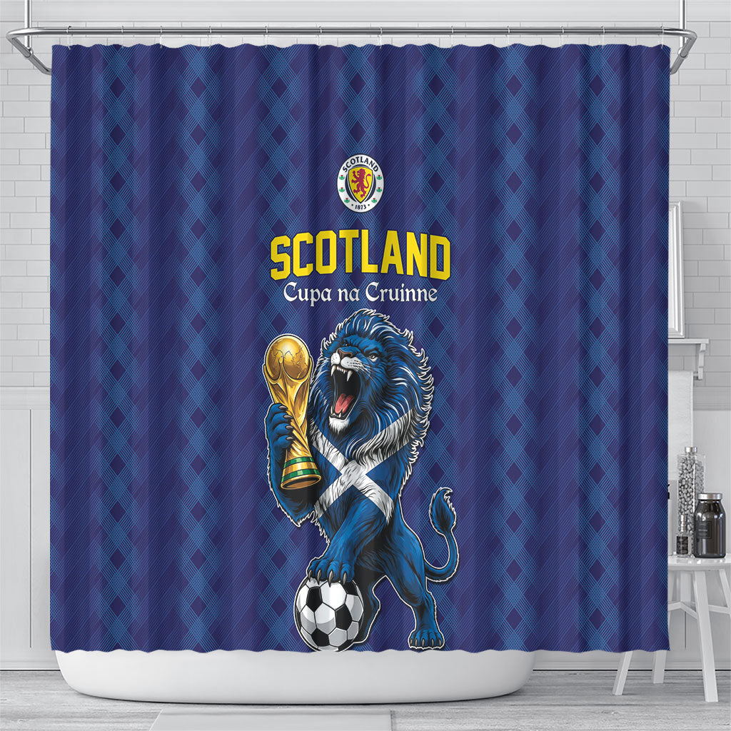 World Football 2026 Scotland Shower Curtain Scottish Tartan Cupa na Cruinne Glory
