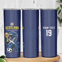 Custom World Football 2026 Scotland Skinny Tumbler Scottish Tartan Cupa na Cruinne Glory