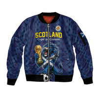 Custom World Football 2026 Scotland Sleeve Zip Bomber Jacket Scottish Tartan Cupa na Cruinne Glory