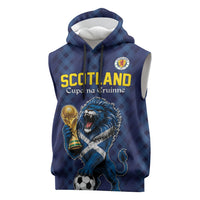 Custom World Football 2026 Scotland Sleeveless Hoodie Scottish Tartan Cupa na Cruinne Glory