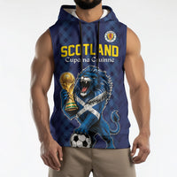 Custom World Football 2026 Scotland Sleeveless Hoodie Scottish Tartan Cupa na Cruinne Glory
