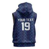 Custom World Football 2026 Scotland Sleeveless Zip Hoodie Scottish Tartan Cupa na Cruinne Glory