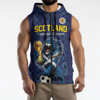 Custom World Football 2026 Scotland Sleeveless Zip Hoodie Scottish Tartan Cupa na Cruinne Glory