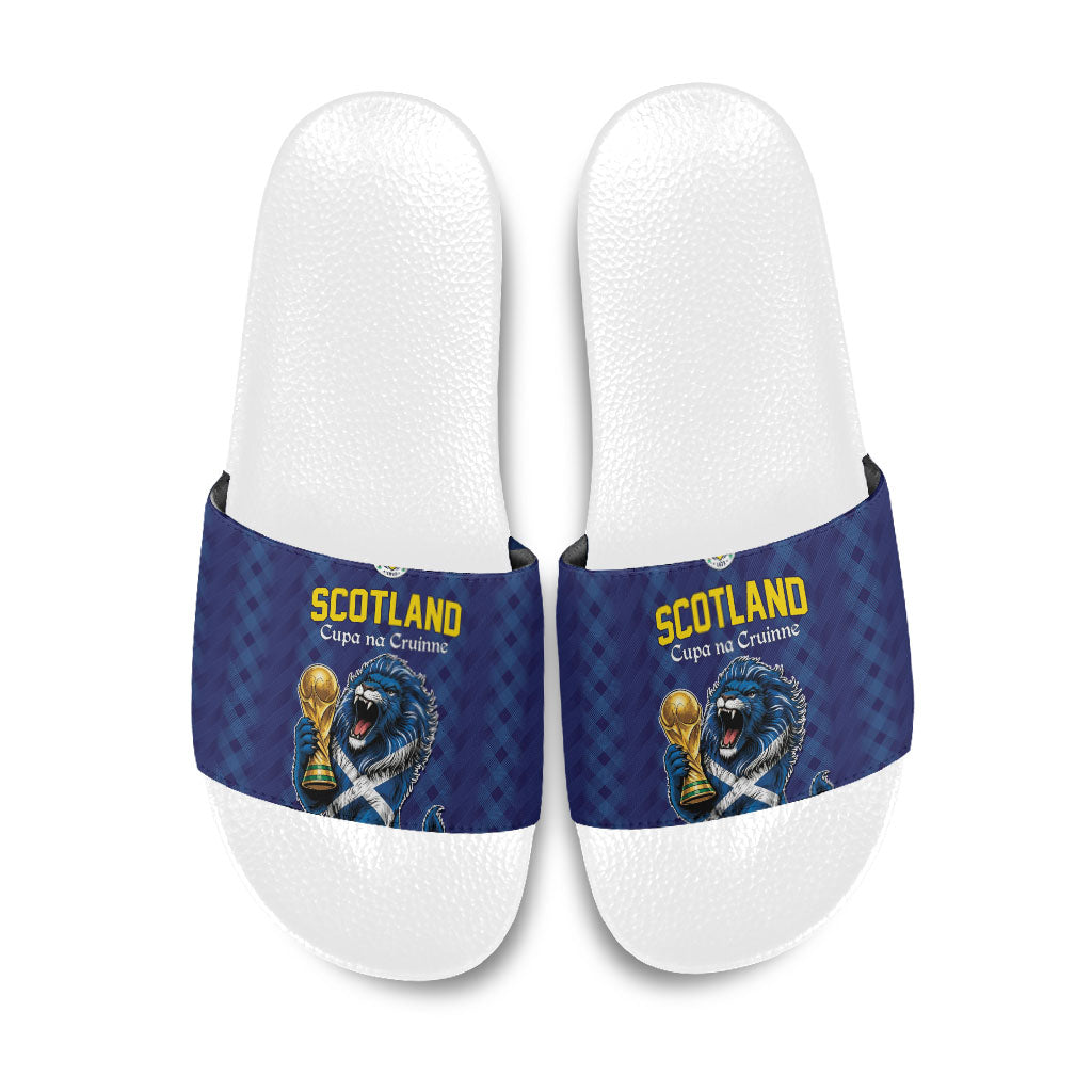 World Football 2026 Scotland Slide Sandals Scottish Tartan Cupa na Cruinne Glory