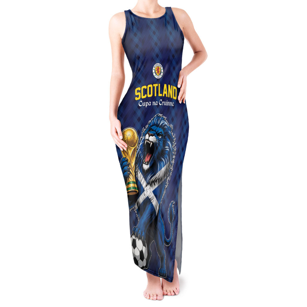 Custom World Football 2026 Scotland Tank Maxi Dress Scottish Tartan Cupa na Cruinne Glory
