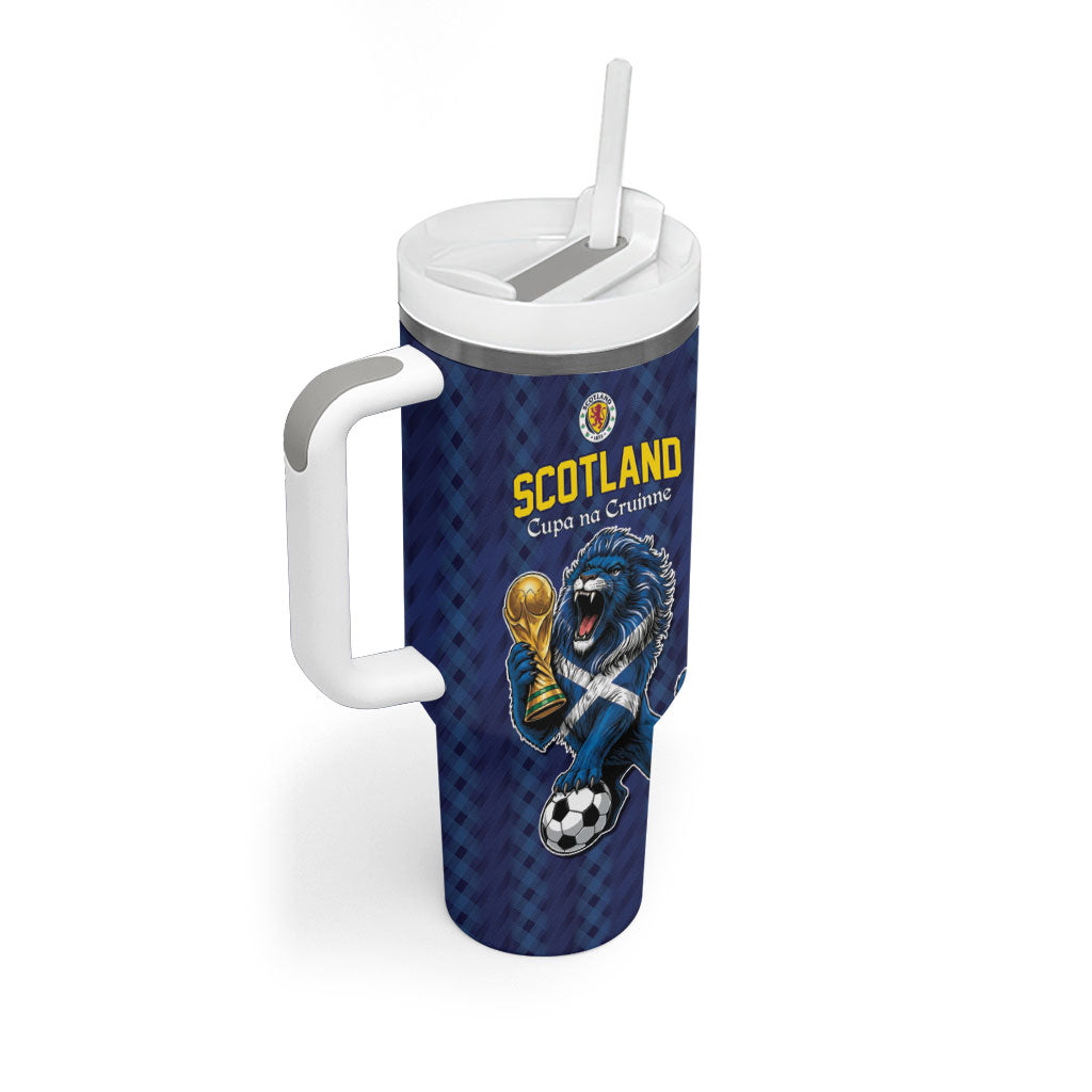 Custom World Football 2026 Scotland Tumbler With Handle Scottish Tartan Cupa na Cruinne Glory