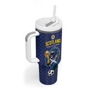 Custom World Football 2026 Scotland Tumbler With Handle Scottish Tartan Cupa na Cruinne Glory
