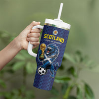 Custom World Football 2026 Scotland Tumbler With Handle Scottish Tartan Cupa na Cruinne Glory
