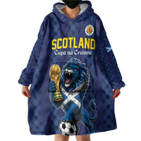 Custom World Football 2026 Scotland Wearable Blanket Hoodie Scottish Tartan Cupa na Cruinne Glory