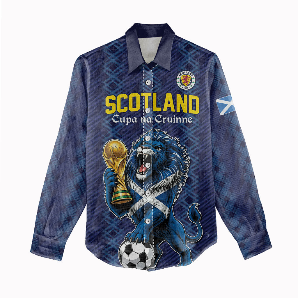 Custom World Football 2026 Scotland Women Casual Shirt Scottish Tartan Cupa na Cruinne Glory