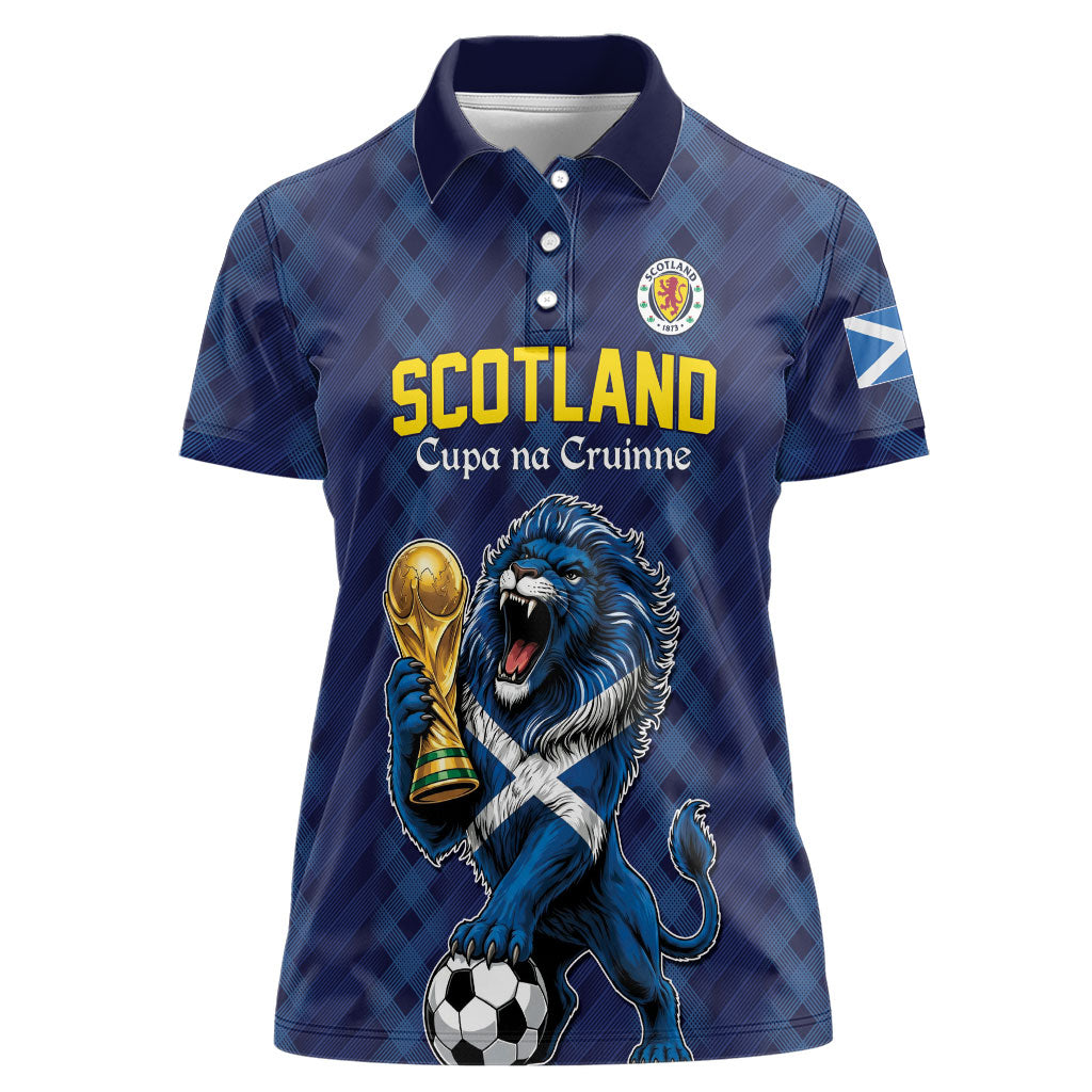 Custom World Football 2026 Scotland Women Polo Shirt Scottish Tartan Cupa na Cruinne Glory