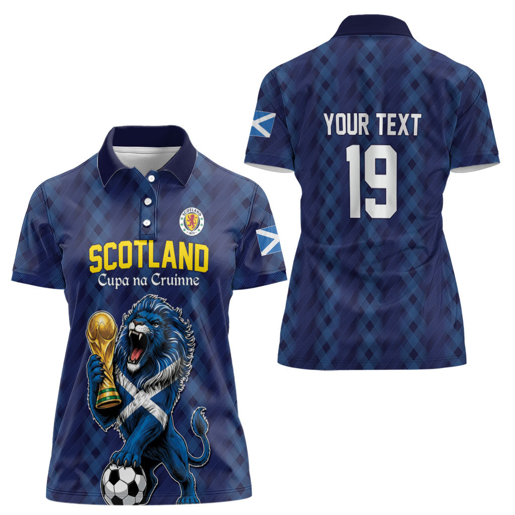 Custom World Football 2026 Scotland Women Polo Shirt Scottish Tartan Cupa na Cruinne Glory
