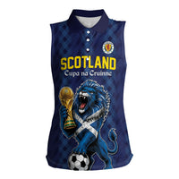 Custom World Football 2026 Scotland Women Sleeveless Polo Shirt Scottish Tartan Cupa na Cruinne Glory