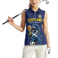 Custom World Football 2026 Scotland Women Sleeveless Polo Shirt Scottish Tartan Cupa na Cruinne Glory