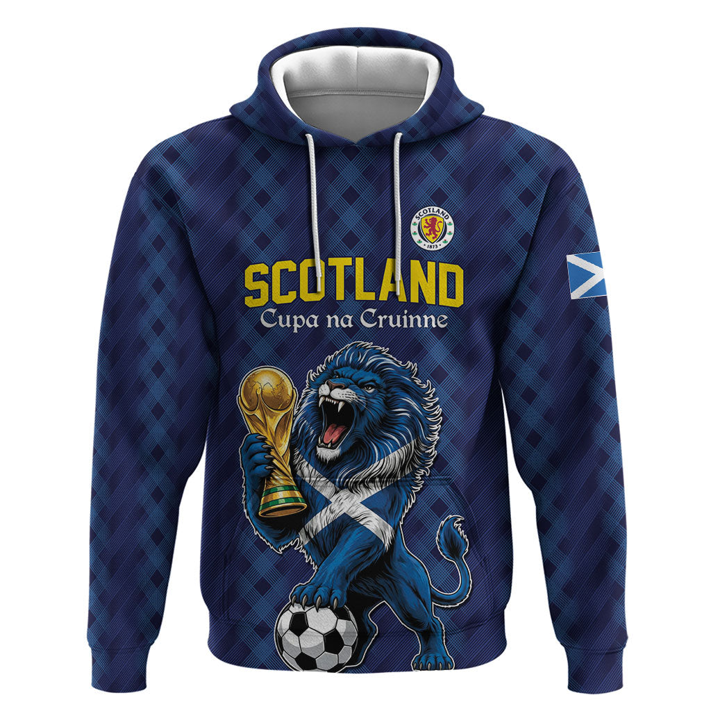 Custom World Football 2026 Scotland Zip Hoodie Scottish Tartan Cupa na Cruinne Glory