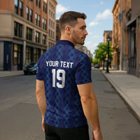 Custom World Football 2026 Scotland Zipper Polo Shirt Scottish Tartan Cupa na Cruinne Glory