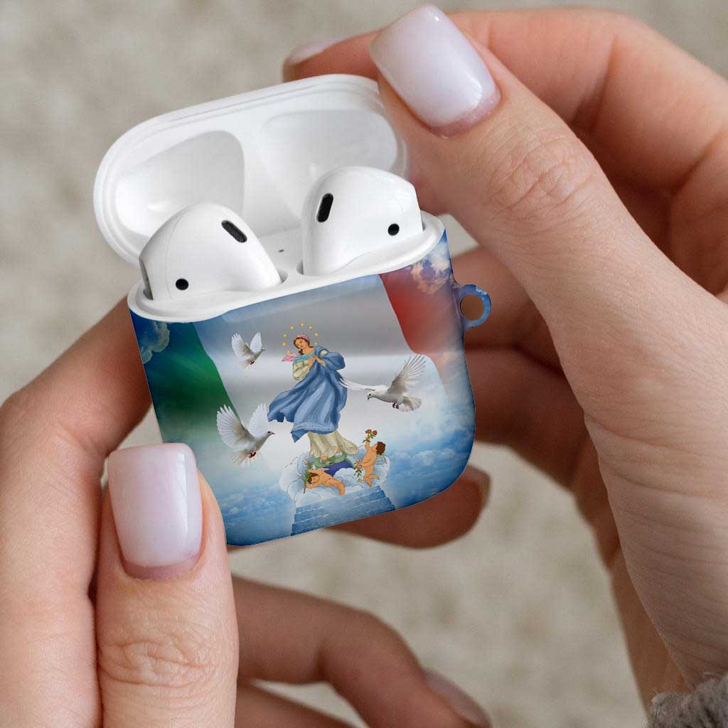 Italy Assumption Of Mary AirPods Case Blessed Virgin Mary Angel And Dove - Wonder Print Shop
