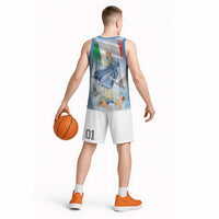 Italy Assumption Of Mary Basketball Jersey Blessed Virgin Mary Angel And Dove - Wonder Print Shop