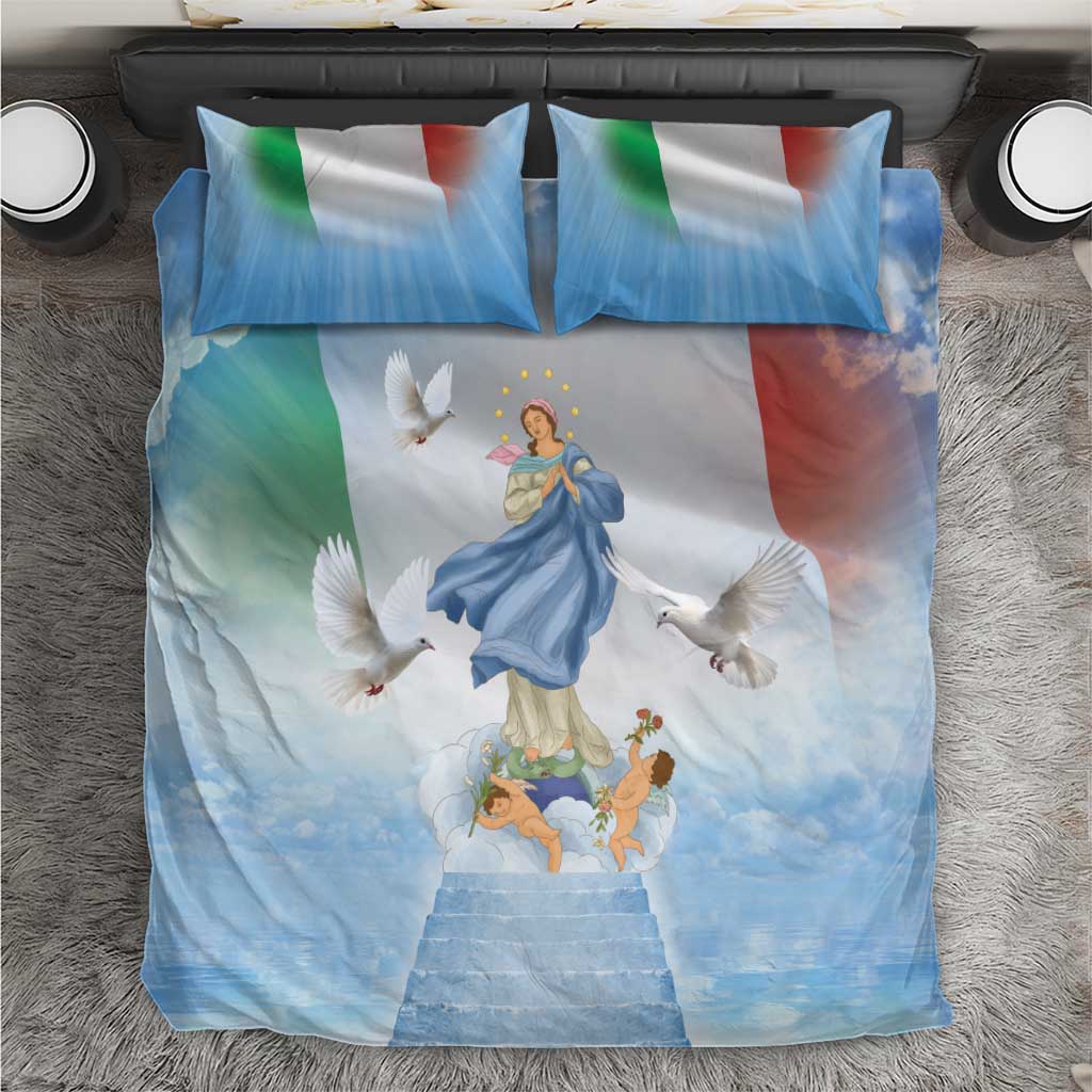 Italy Assumption Of Mary Bedding Set Blessed Virgin Mary Angel And Dove - Wonder Print Shop